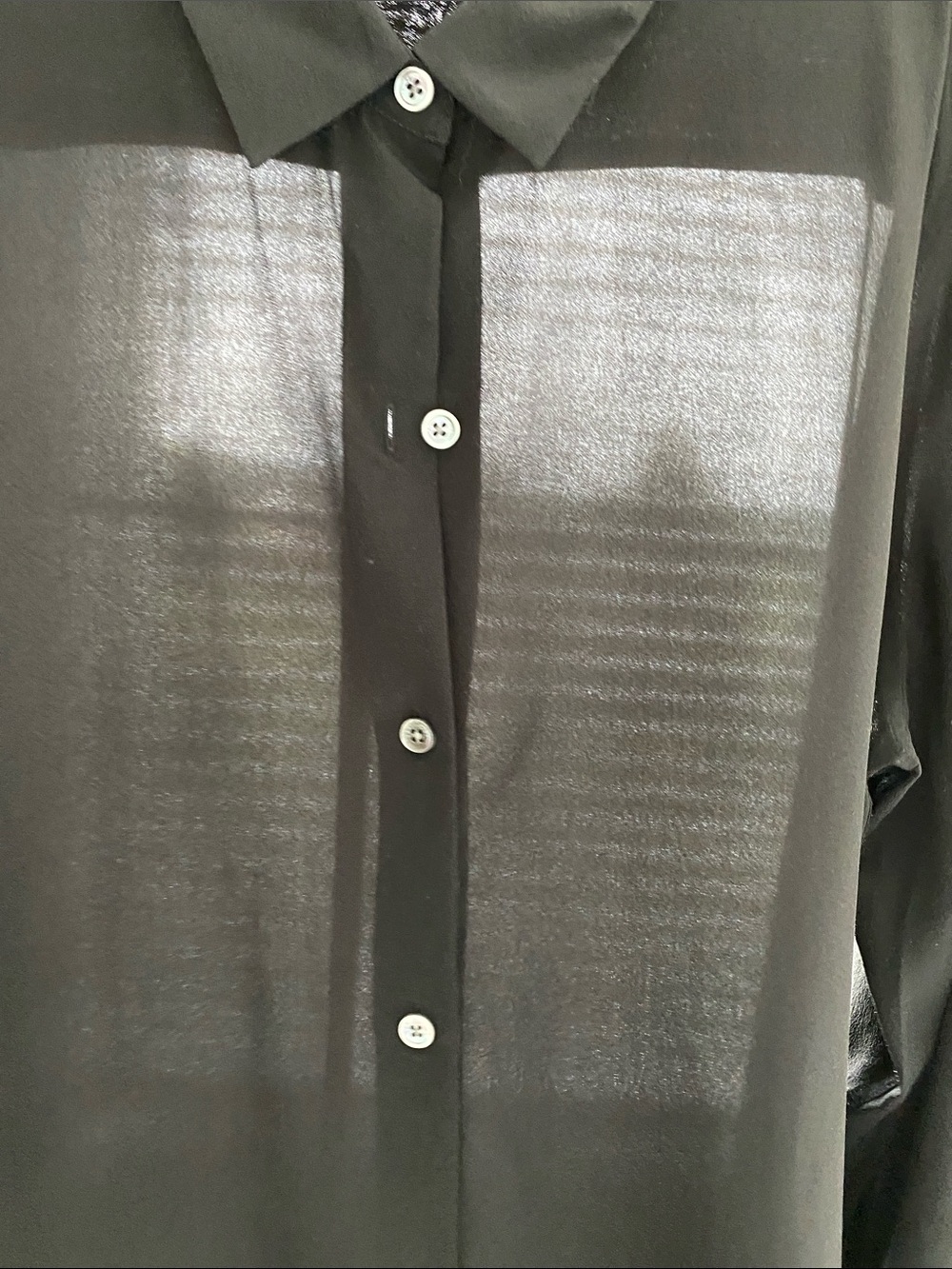 Equipment Black Long-Sleeve Silk Button-Down Shirt - Picture 6 of 7